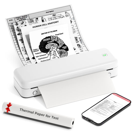 ItriAce Thermal Printer A4, Inkless Portable Printer Upgrade 300dpi, Bluetooth Printer for Phone & Laptop, Mobile Wireless Printers for Home Use, Compatible with Phone & Laptop, Android & iOS