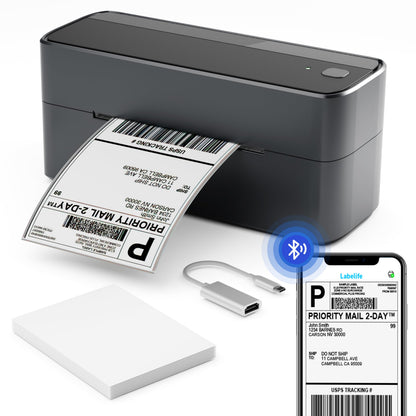 ItriAce 241BT Bluetooth Etikettendrucker, 4×6 Thermodrucker DHL Ettikettendrucķer, Versandetiketten Drucker für Kleine Unternehmen, Label Drucker Kompatibel mit Amazon, Shopify, Ebay, UPS