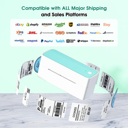 ItriAce 241BT Bluetooth Etikettendrucker, Versandetiketten Drucker 4×6 Thermodrucker DHL Ettikettendrucķer für Kleine Unternehmen, Label Printer Kompatibel mit Amazon, Shopify, Ebay, UPS -Grün