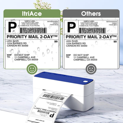 ItriAce 241BT Bluetooth Etikettendrucker, Versandetiketten Drucker 4×6 Thermodrucker DHL Ettikettendrucķer für Kleine Unternehmen, Label Printer Kompatibel mit Amazon, Shopify, Ebay, UPS-Blau