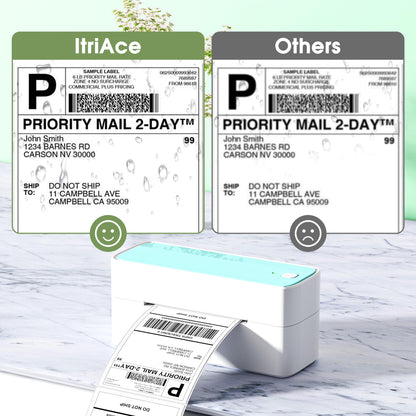 ItriAce 241BT Bluetooth Etikettendrucker, Versandetiketten Drucker 4×6 Thermodrucker DHL Ettikettendrucķer für Kleine Unternehmen, Label Printer Kompatibel mit Amazon, Shopify, Ebay, UPS -Grün
