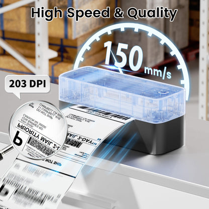 ItriAce 241BT Bluetooth Etikettendrucker, 4×6 Thermodrucker DHL Ettikettendrucķer, Versandetiketten Drucker für Kleine Unternehmen, Label Drucker Kompatibel mit Amazon, Shopify, Ebay, UPS