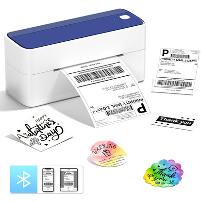 ItriAce 241BT Bluetooth Etikettendrucker, Versandetiketten Drucker 4×6 Thermodrucker DHL Ettikettendrucķer für Kleine Unternehmen, Label Printer Kompatibel mit Amazon, Shopify, Ebay, UPS-Blau