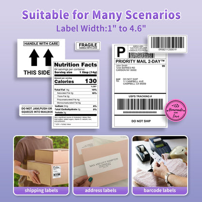 ItriAce D520BT Imprimante Etiquette Expedition,Imprimante Etiquette Autocollante 4x6 pour Petites Entreprises,Imprimantes étiquettes Thermiques Bureau Compatible avec Ebay,Amazon,Etsy,Ups,Wish.Violet
